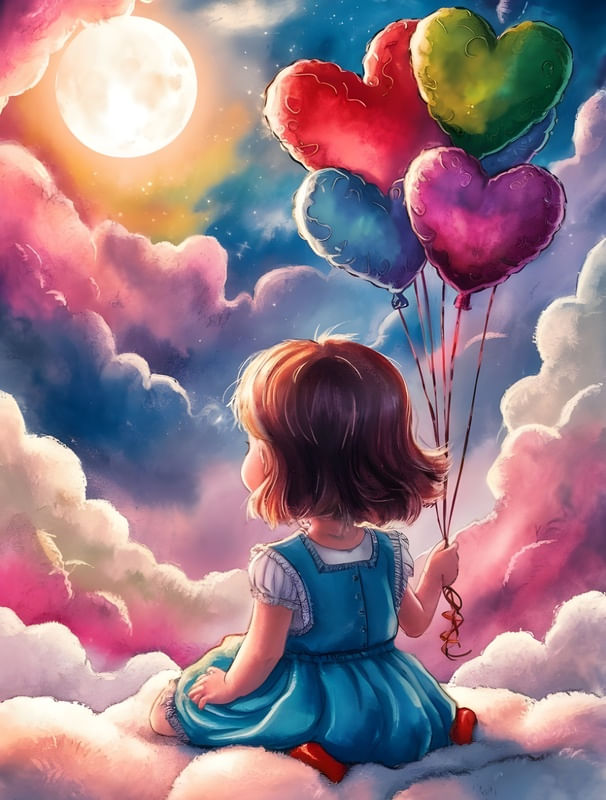 A WATERCOLOR ILLUSTRATION OF A GIRLS DREAM BY AI