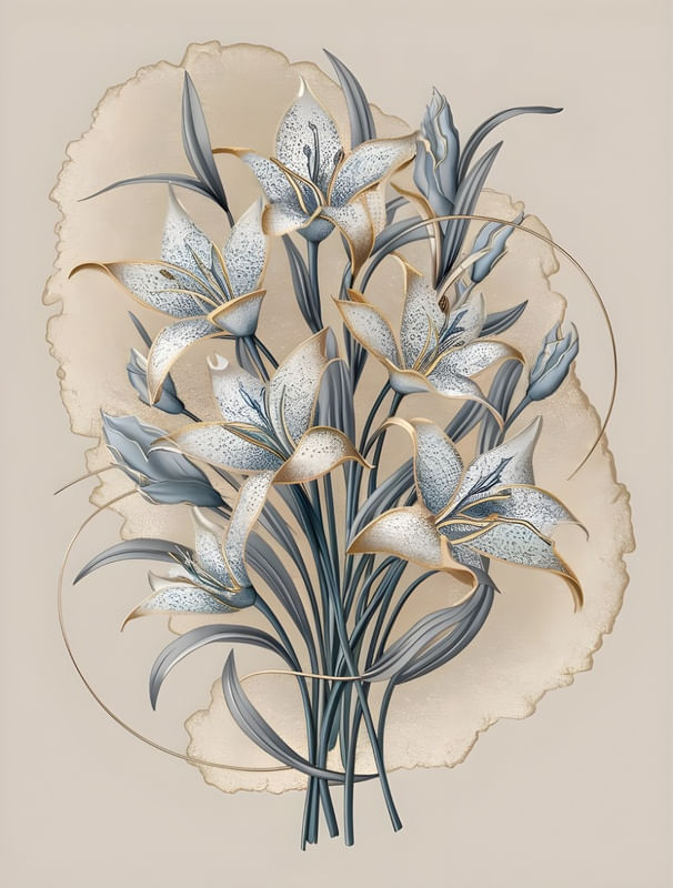 EXQUISITE ILLUSTRATION OF FLOWERS BY AI