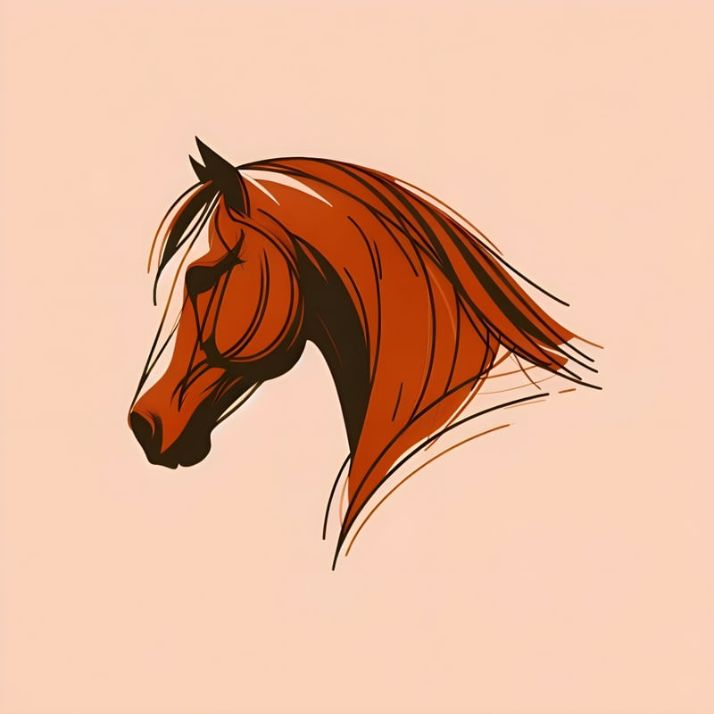 SKETCH MINIMALISTA DE UM CAVALO BY AI