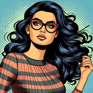 A CAPTIVATING POP ART ILLUSTRATION OF A STYLISH WOMAN THREE BY AI