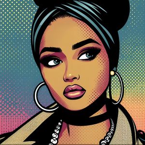 A CAPTIVATING POP ART ILLUSTRATION OF A STYLISH WOMAN TWO BY AI