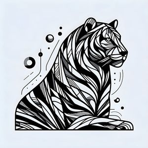 TIGRE VETORES GEOMÉTRICO ABSTRATO MINIMALISTA SIX BY AI