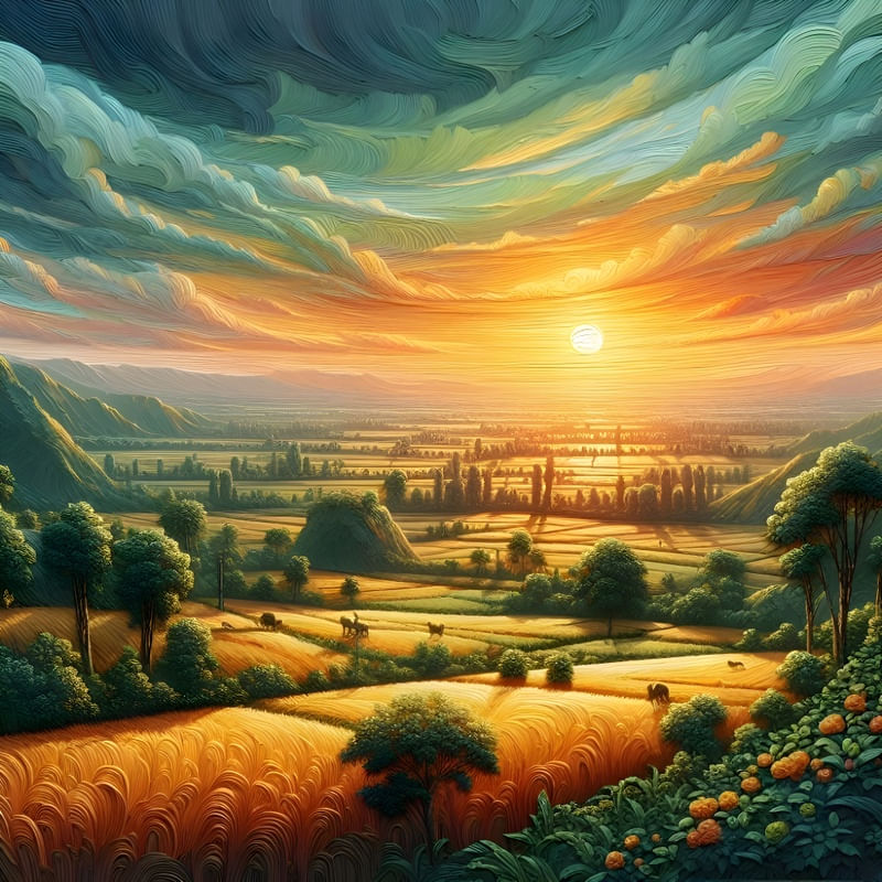 LANDSCAPE ARTWORK IN OIL PAINTING RELIEF ONE BY AI