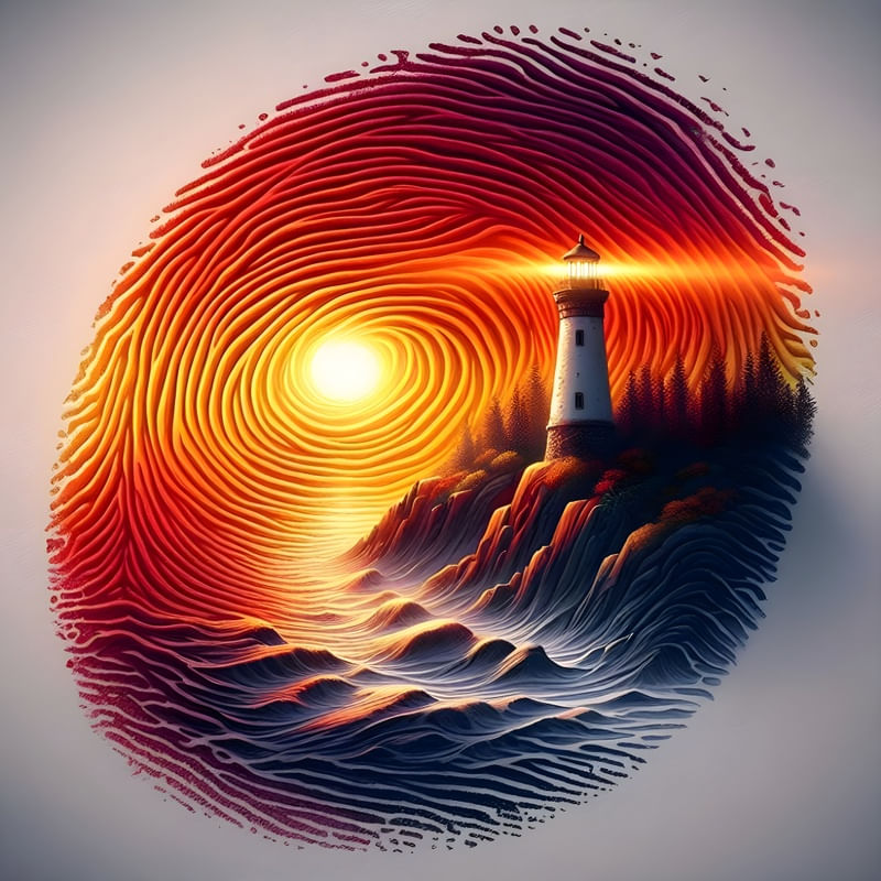 A FINGERPRINT LANDSCAPE BY AI