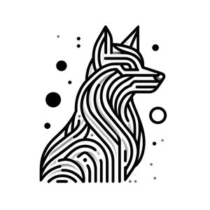 CACHORRO VETORES GEOMÉTRICO ABSTRATO MINIMALISTA ONE BY AI
