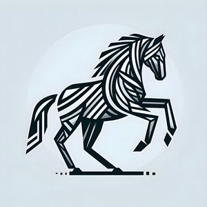 CAVALO VETORES GEOMÉTRICO ABSTRATO MINIMALISTA TWO BY AI