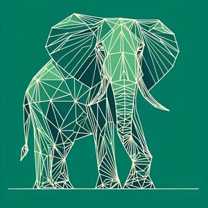 ELEFANTE VETORES GEOMÉTRICO ABSTRATO MINIMALISTA THREE BY AI