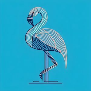 FLAMINGO VETORES GEOMÉTRICO ABSTRATO MINIMALISTA FOUR BY AI