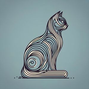 GATO VETORES GEOMÉTRICO ABSTRATO MINIMALISTA FOUR BY AI