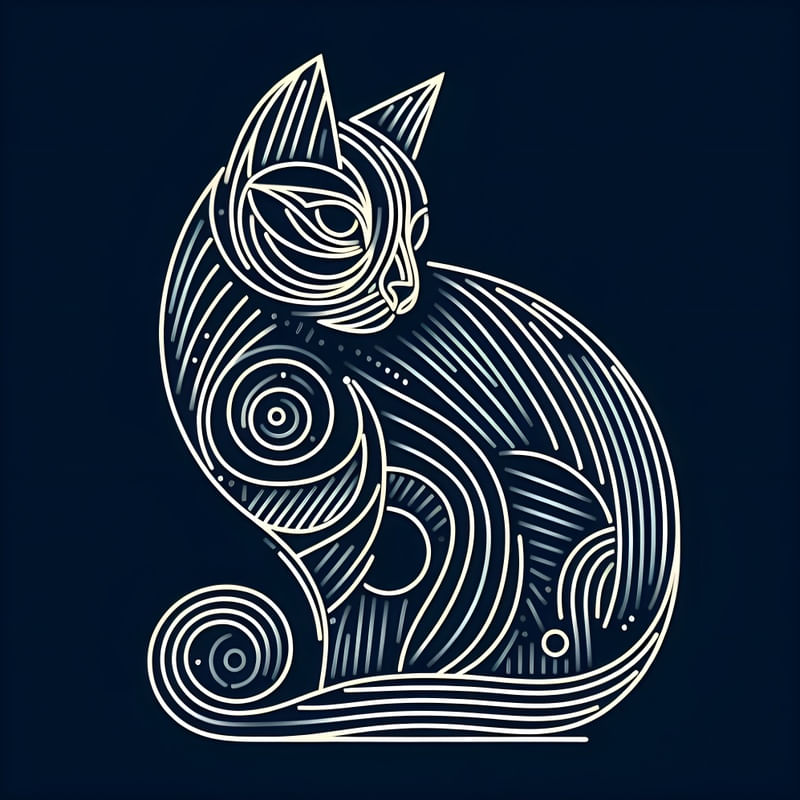 GATO VETORES GEOMÉTRICO ABSTRATO MINIMALISTA THREE BY AI