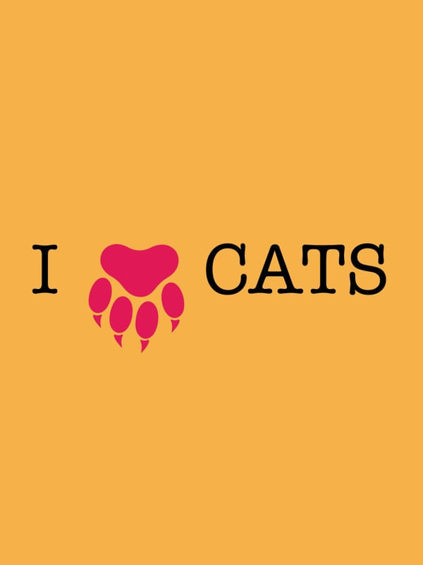 I LOVE CATS - AMARELO