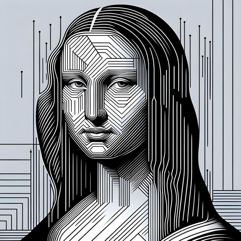 MONALISA VETORES GEOMÉTRICO ONE BY AI