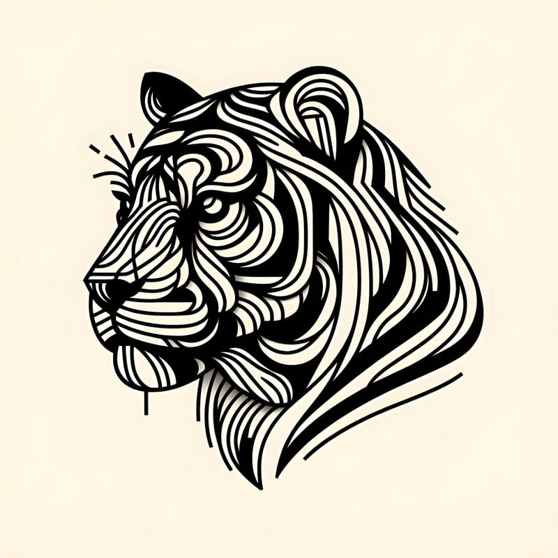 TIGRE VETORES GEOMÉTRICO ABSTRATO MINIMALISTA FIVE BY AI