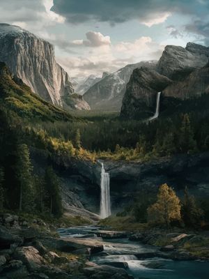 VALLEY OF STONES AND WATER BY AI