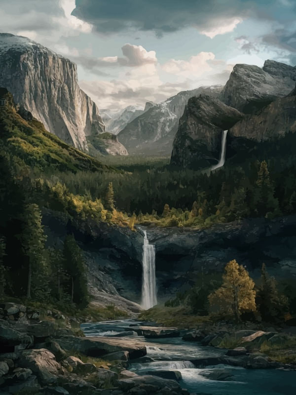 VALLEY OF STONES AND WATER BY AI