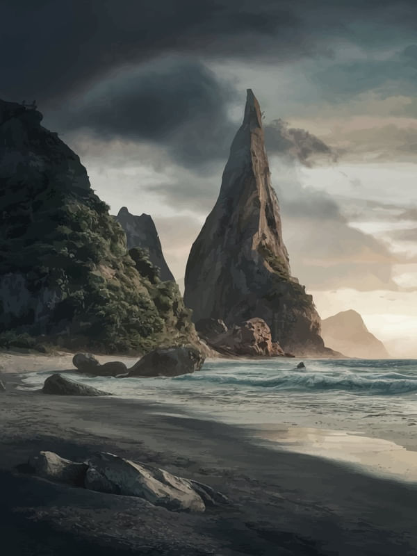 CALM SEA OF ROCKS BY AI