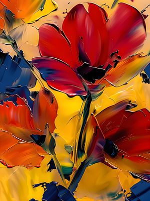 FLOWERS OIL PAINT - 67A BY AI