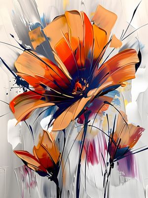 FLOWERS OIL PAINT - 68A BY AI