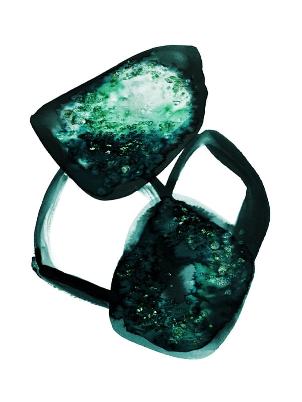 CELESTIAL GEOMETRY 1 ESMERALDA VERDE - ABSTRATO MINIMALISTA PINTURA