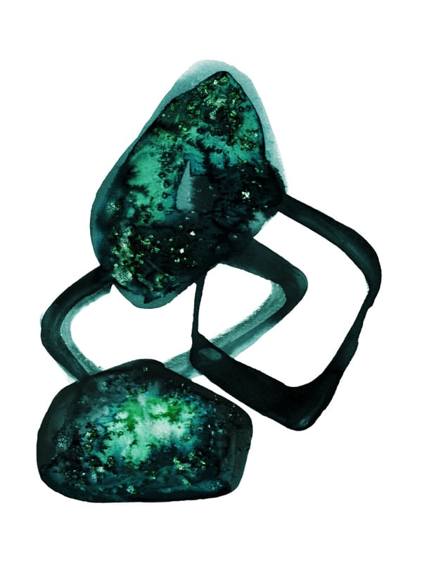 CELESTIAL GEOMETRY 2 ESMERALDA VERDE - ABSTRATO MINIMALISTA PINTURA