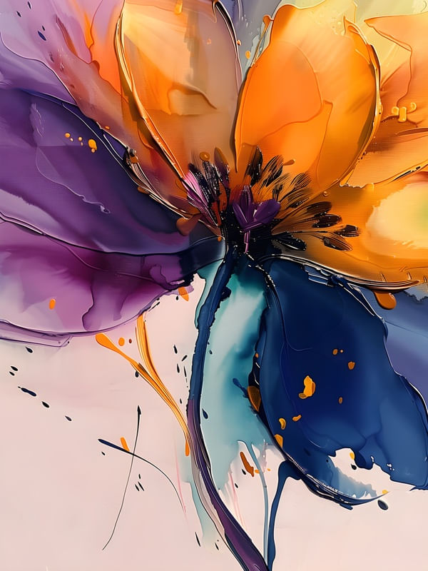 FLOWERS OIL PAINT - 72A BY AI