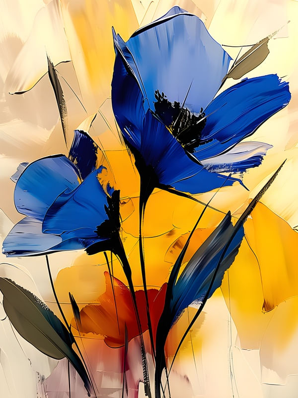FLOWERS OIL PAINT - 73A BY AI