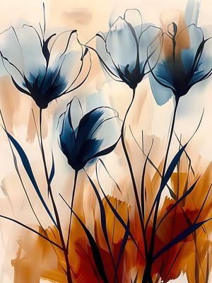 FLOWERS OIL PAINT - 74A BY AI