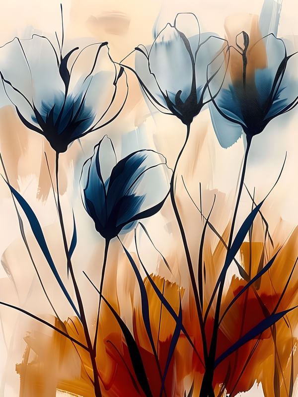 FLOWERS OIL PAINT - 74A BY AI