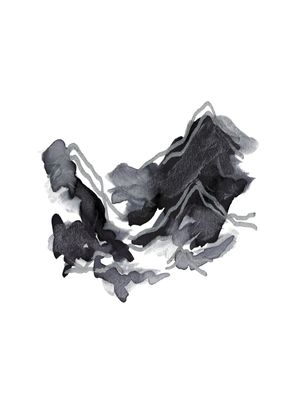 PEAKS AND VALLEYS 4 CINZA NEUTRO - MONTANHAS MINIMALISTA ABSTRATO PINTURA