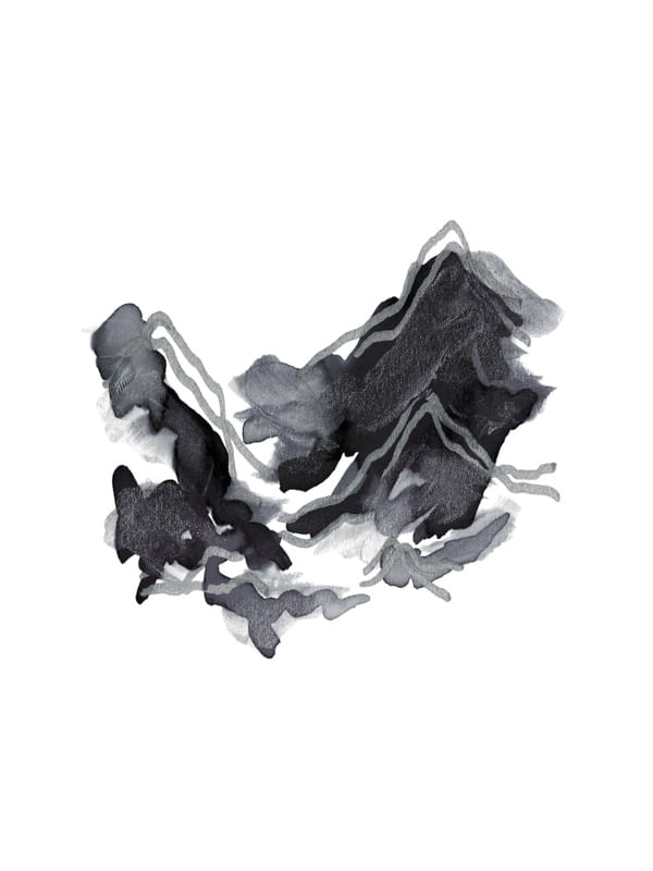 PEAKS AND VALLEYS 4 CINZA NEUTRO - MONTANHAS MINIMALISTA ABSTRATO PINTURA