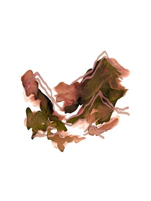 PEAKS AND VALLEYS 4 MARROM RUSTICO - MONTANHAS MINIMALISTA ABSTRATO PINTURA
