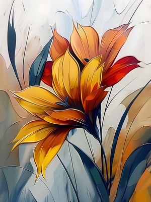 FLOWERS OIL PAINT - 80A-BY AI