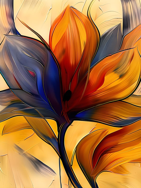 FLOWERS OIL PAINT - 82A-BY AI