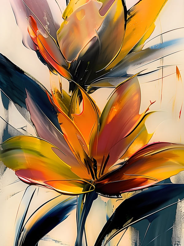 FLOWERS OIL PAINT - 87A-BY AI