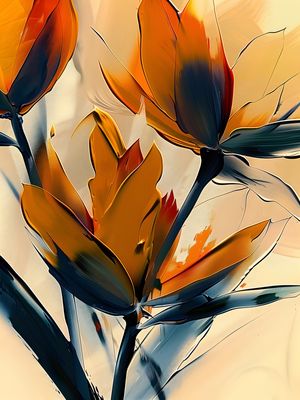 FLOWERS OIL PAINT - 88A-BY AI