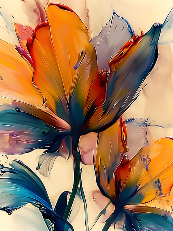 FLOWERS OIL PAINT - 89A-BY AI