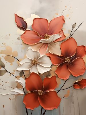 FLOWERS OIL PAINT - 03A