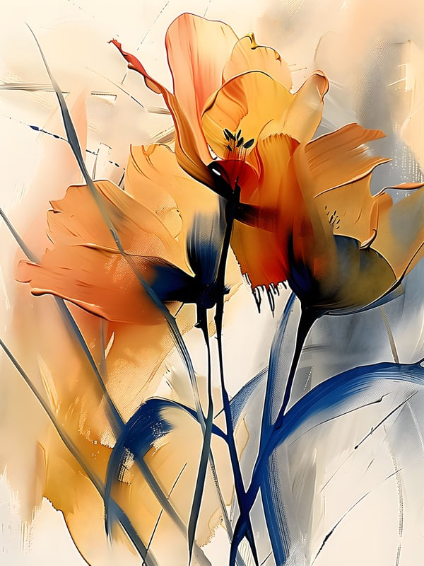 FLOWERS OIL PAINT - 86A-BY AI