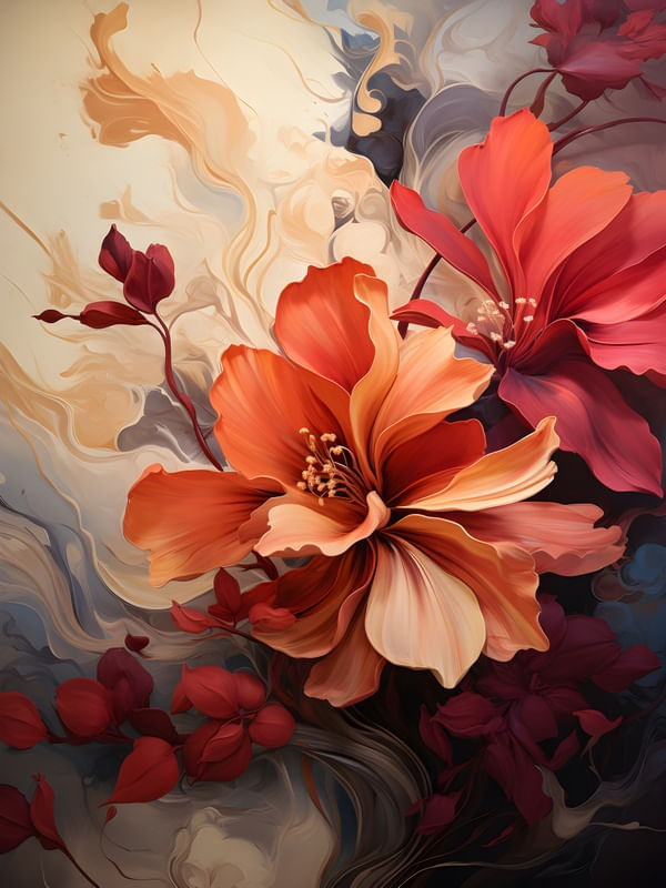 FLOWERS OIL PAINT - 05A