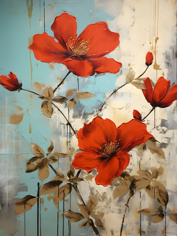 FLOWERS OIL PAINT - 06A