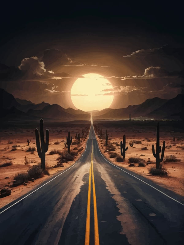 DESERT MOON ROAD BY AI
