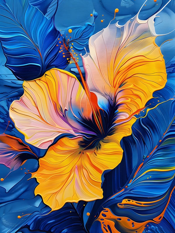 FLOWERS OIL PAINT - 97A-BY AI