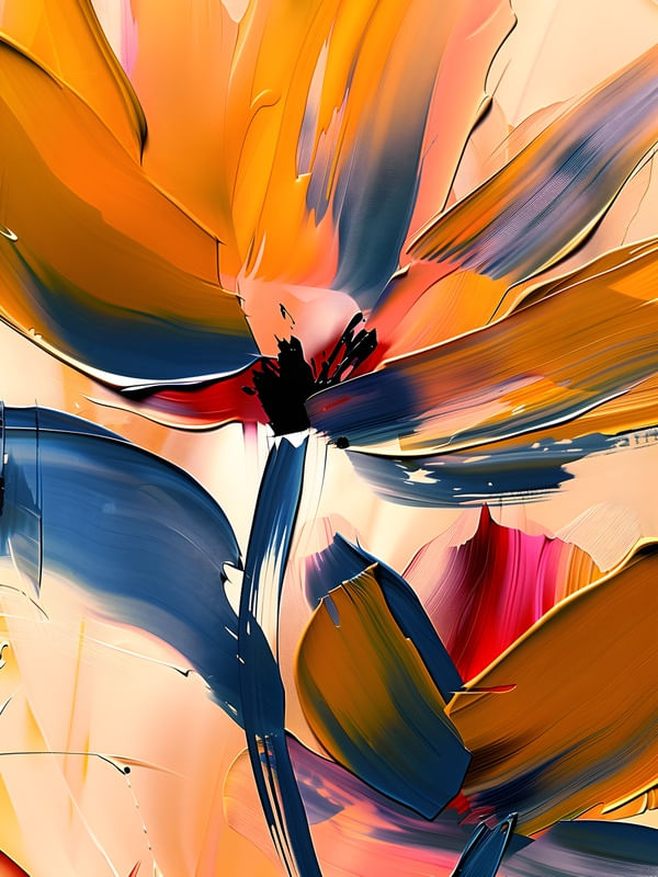 FLOWERS OIL PAINT - 77A-BY AI