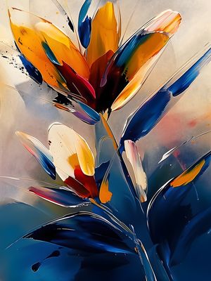 FLOWERS OIL PAINT - 98A-BY AI