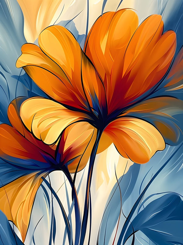 FLOWERS OIL PAINT - 79A-BY AI