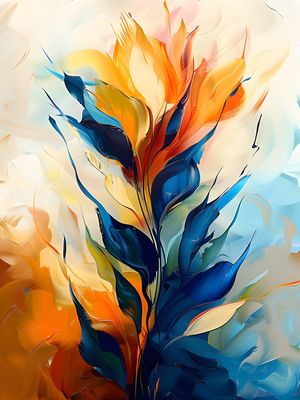 FLOWERS OIL PAINT - 99A-BY AI