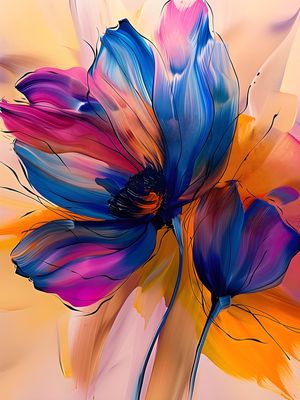 FLOWERS OIL PAINT - 100A-BY AI