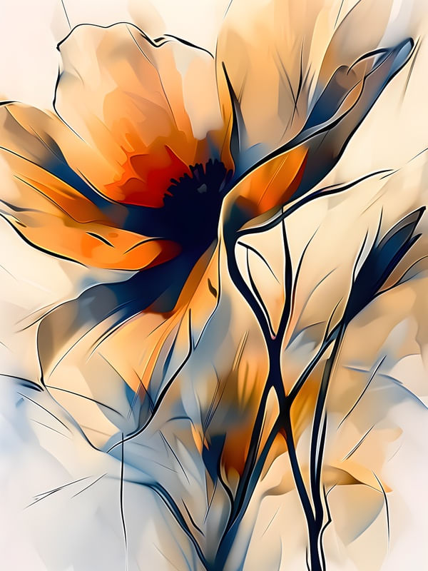 FLOWERS OIL PAINT - 106A-BY AI