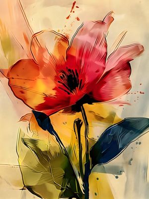 FLOWERS OIL PAINT - 114A-BY AI
