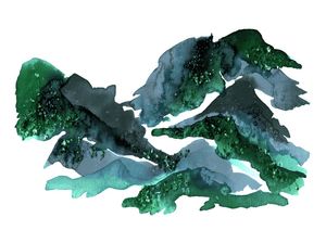 MOVING MOUNTAINS 1 COOL COAST - ABSTRATO MONTANHAS PAISAGEM PINTURA